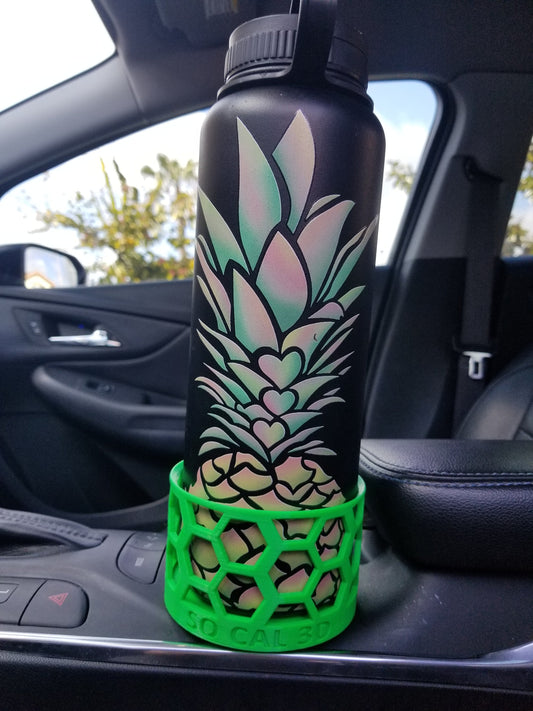 Cup Holder Adapter - 3D Printed - Works with 32oz & 40oz Hydroflasks, with silicone boot, and 36 oz. YETI