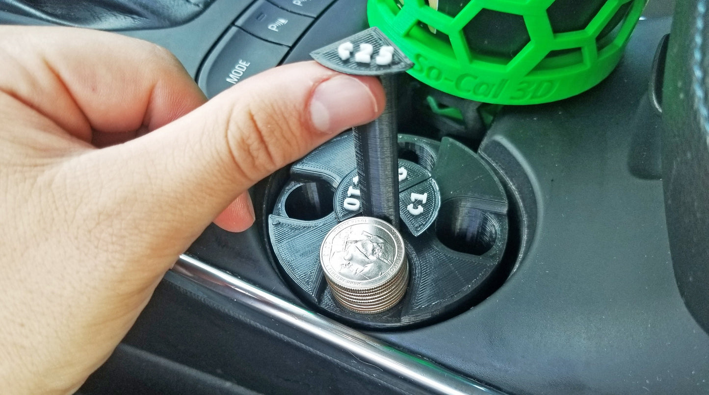 Coin Organizer with Easy Access | For Car Cup Holder | 3D Printed