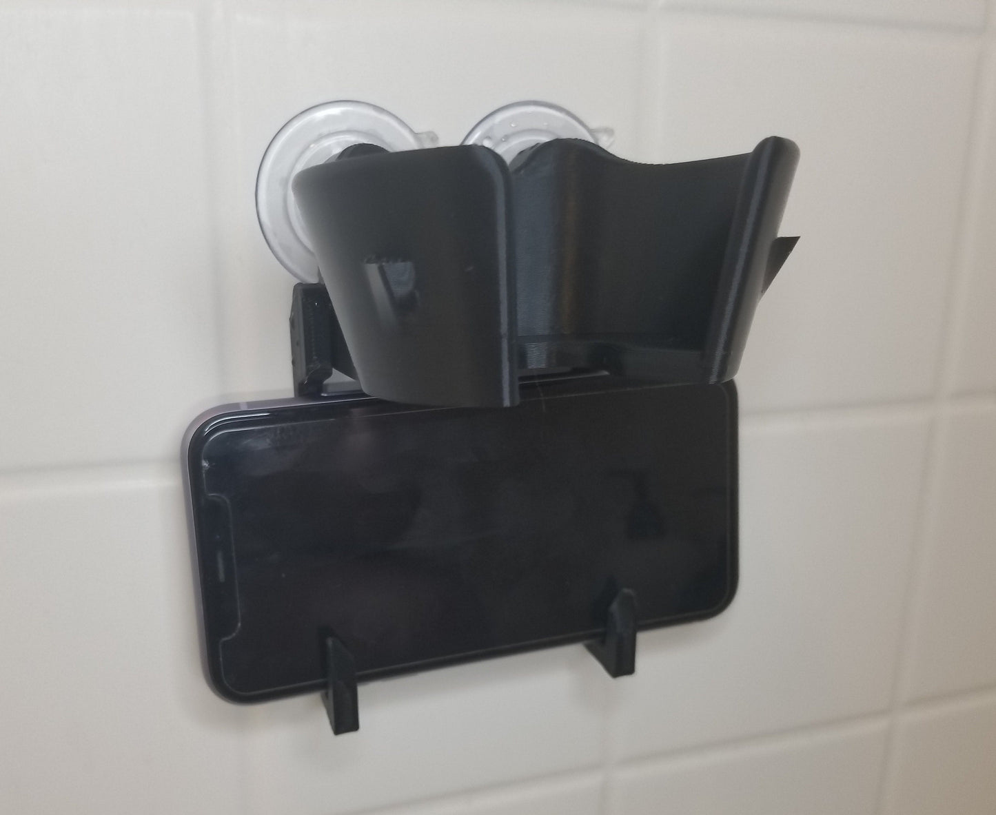 Shower Drink & Phone Holder |  Holds Wine Glasses, Cans, Bottles, Phone, and More